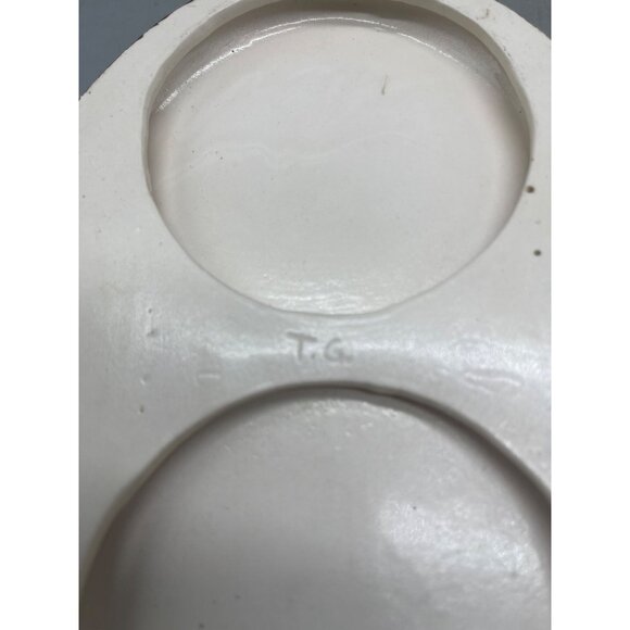 vintage hand painted set of 2 T.G. Holland kids wall art work oval brown READ - Picture 4 of 8